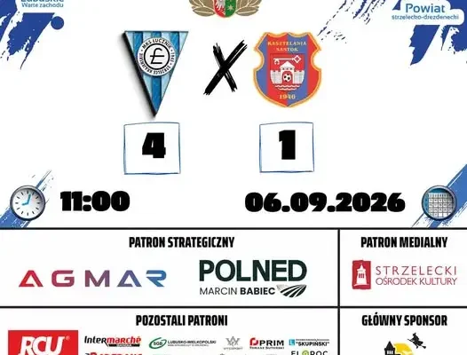 Łucznik II Strzelce Krajeńskie pokonuje Kasztelanię Santok 4:1