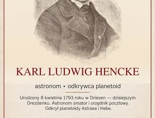 Karl Ludwig Hencke – urzędnik pocztowy z Drezdenka, który zapisał się wśród gwiazd