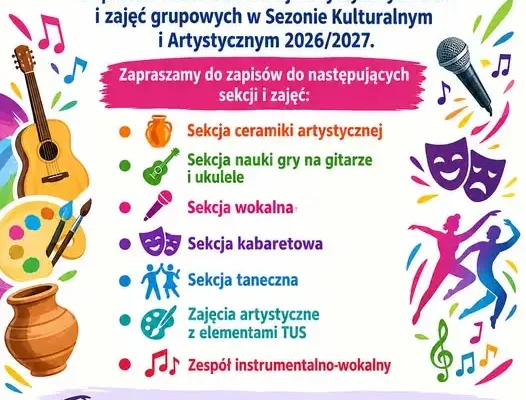 GOK „Jutrzenka” w Zwierzynie wznawia sekcje artystyczne – zebranie informacyjne 28 września