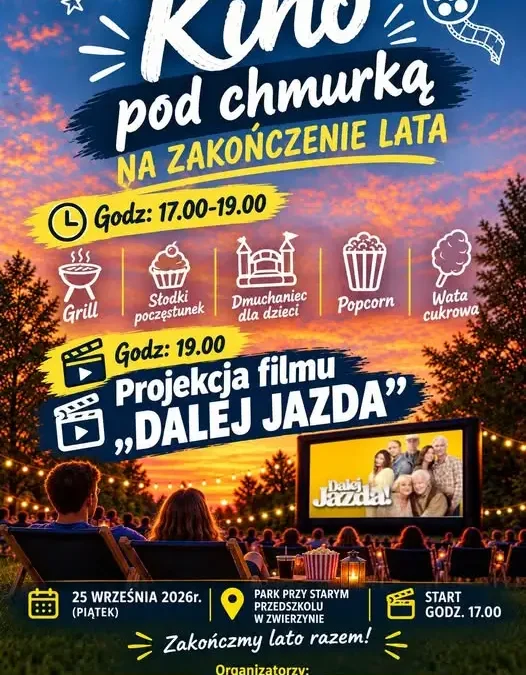 Kino pod chmurką na zakończenie lata w Zwierzynie