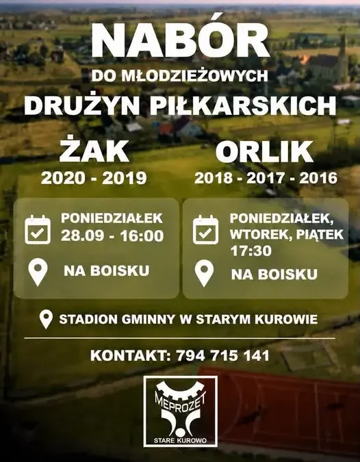 Treningi piłkarskie dla dzieci w Starym Kurowie – nabór do drużyn młodzieżowych