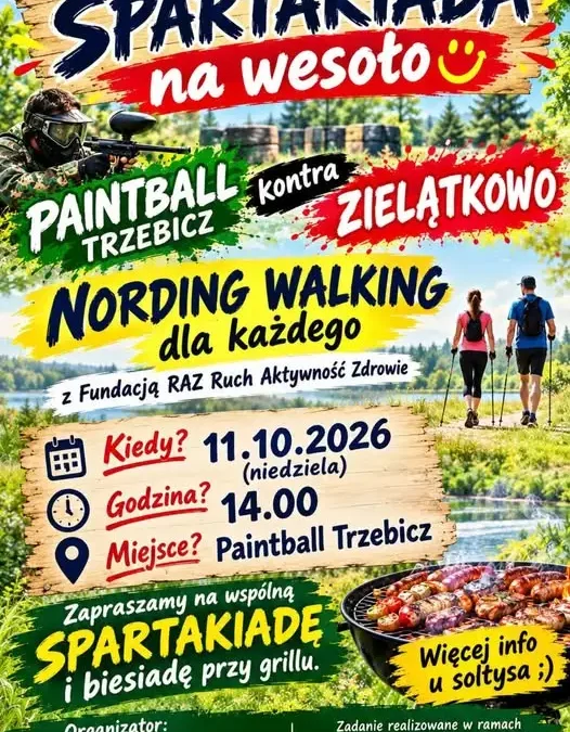 Spartakiada na Wesoło w Zielątkowie – paintball, nordic walking i wspólny grill