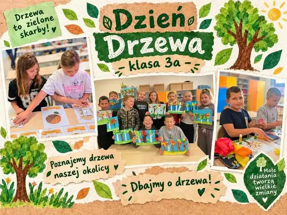 Dzień Drzewa w szkole: uczniowie klas I–III poznawali przyrodę w parku i lesie