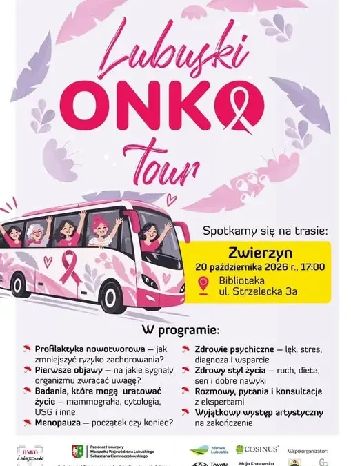 Lubuski Onkotour w Zwierzynie – bezpłatne spotkanie o profilaktyce nowotworowej
