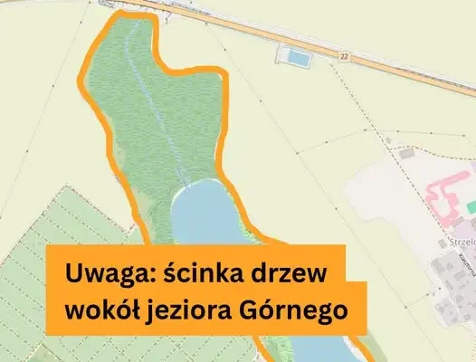Utrudnienia na ścieżce wokół jeziora Górnego – prace pielęgnacyjne zieleni