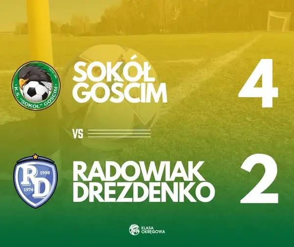 Sokół Gościm wygrywa z Radowiakiem Drezdenko 4:2. Hat-trick Huberta Wolfa
