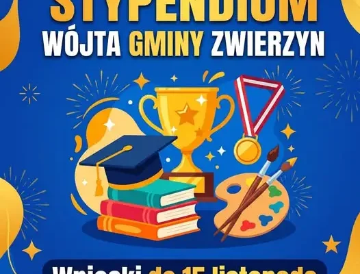 Gmina Zwierzyn nagradza utalentowanych uczniów – wnioski o stypendium do 15 listopada